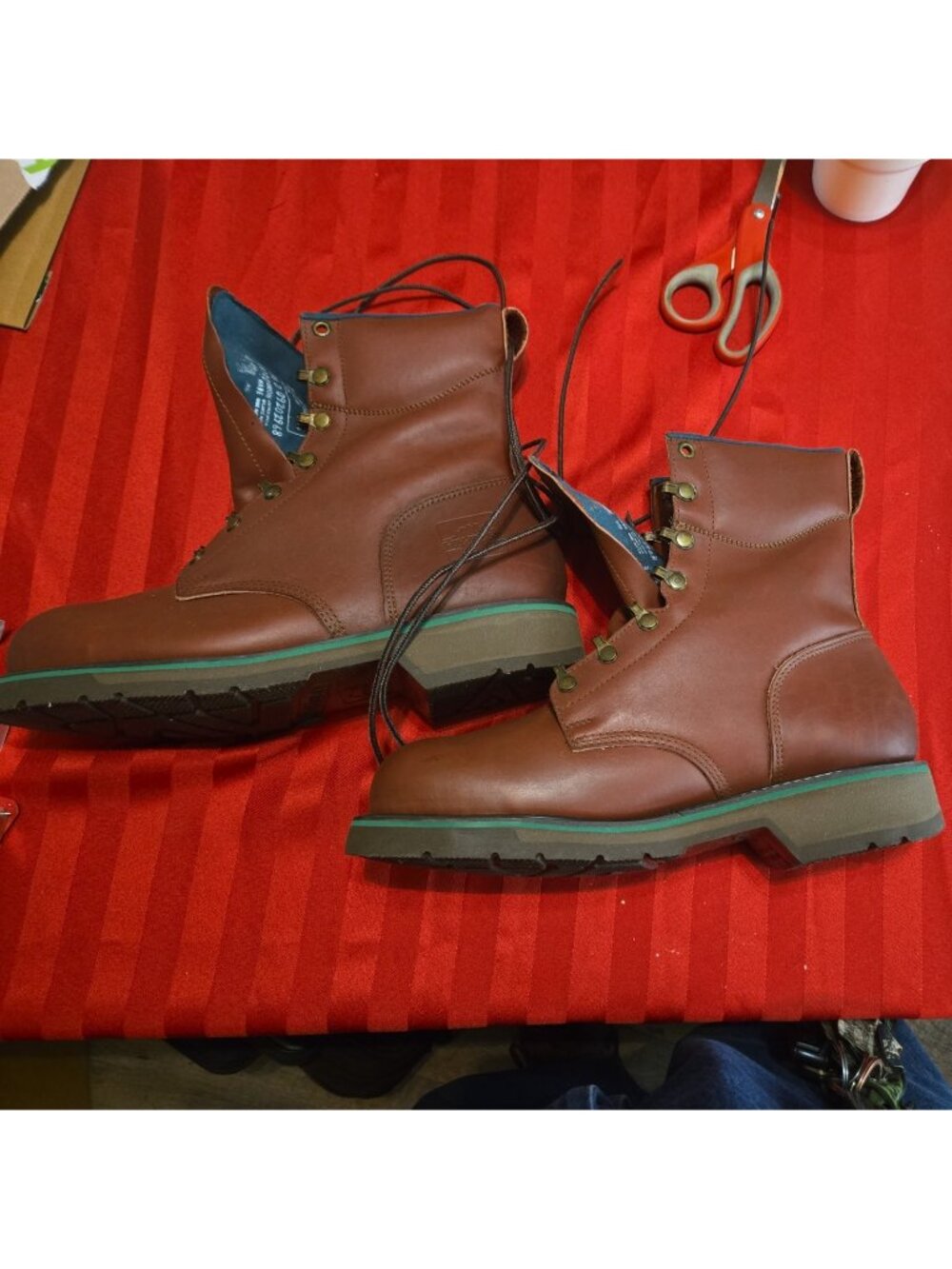 Hytest FootRests Boots Men's 9.5D Brown Comp Toe Safety Lace Up USA Union Made